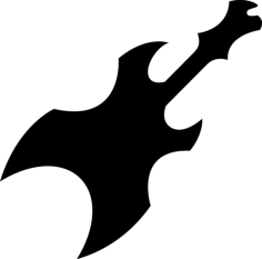 Electric Guitar With Sharp Tip Edges For Rockstar Tracing Svg Vector, Free Vectors File